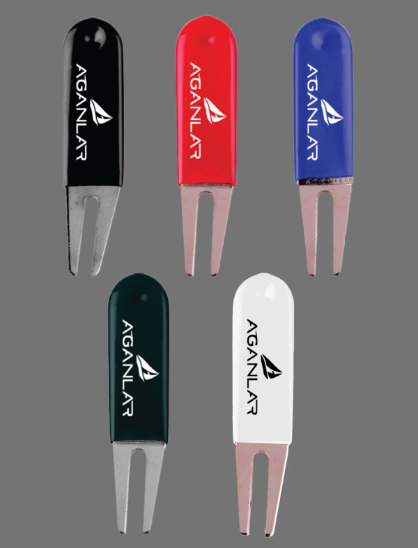 DT-BF: Rubber Grip, Bent Form Divot Tool w/ Full Color Print